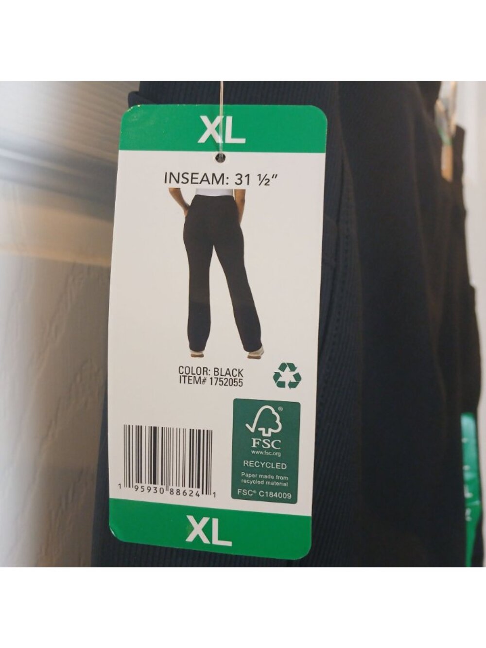 32 Degrees Cool Womens Black Drawstring Straight-Leg Pants XL 31.5" Inseam #N-1 - Picture 5 of 10